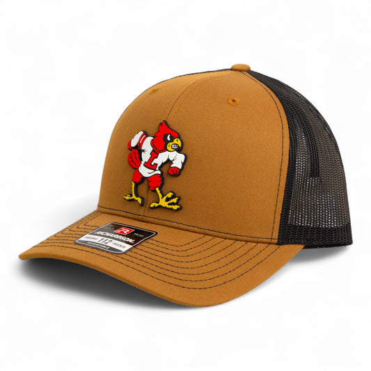 Louisville Cardinals Retro 3D Snapback Trucker Hat- Caramel/ Black