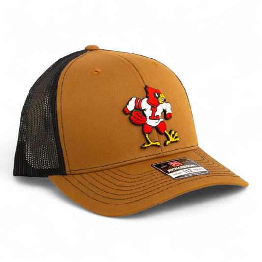 Louisville Cardinals Retro 3D Snapback Trucker Hat- Caramel/ Black
