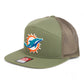 Miami Dolphins 3D Snapback Seven-Panel Flat Bill Trucker Hat- Loden Green