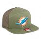 Miami Dolphins 3D Snapback Seven-Panel Flat Bill Trucker Hat- Loden Green