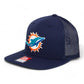 Miami Dolphins 3D Wool Blend Flat Bill Hat- Navy