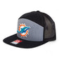 Miami Dolphins 3D Snapback Seven-Panel Flat Bill Trucker Hat- Heather Grey/ Black