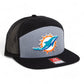 Miami Dolphins 3D Snapback Seven-Panel Flat Bill Trucker Hat- Heather Grey/ Black