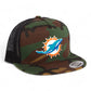 Miami Dolphins 3D YP Snapback Flat Bill Trucker Hat- Army Camo/ Black