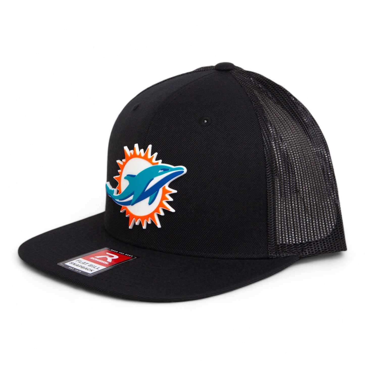 Miami Dolphins 3D Wool Blend Flat Bill Hat- Black