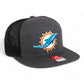 Miami Dolphins 3D Snapback Seven-Panel Flat Bill Trucker Hat- Charcoal/ Black