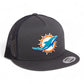 Miami Dolphins 3D YP Snapback Flat Bill Trucker Hat- Charcoal/ Black