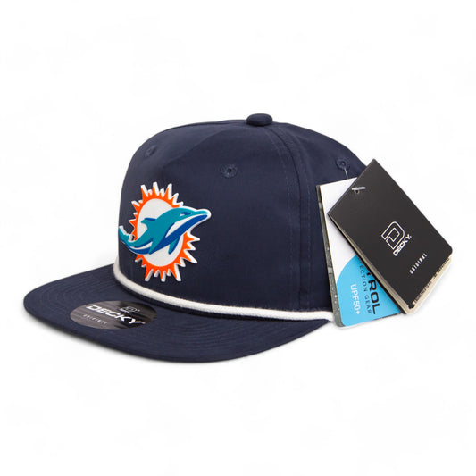 Miami Dolphins 3D Classic Rope Hat- Navy/ White