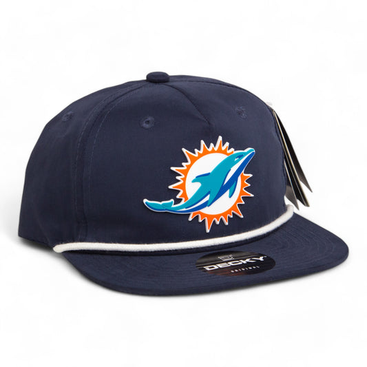 Miami Dolphins 3D Classic Rope Hat- Navy/ White