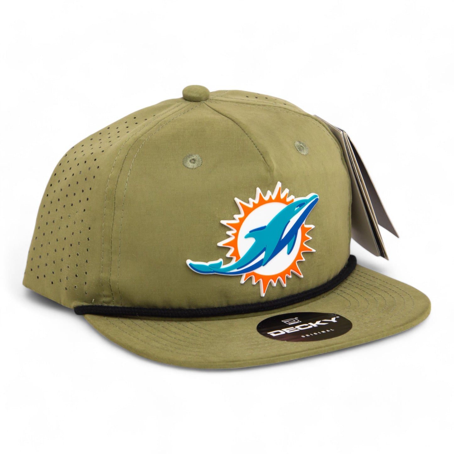 Miami Dolphins 3D Perforated Rope Hat- Loden/ Black