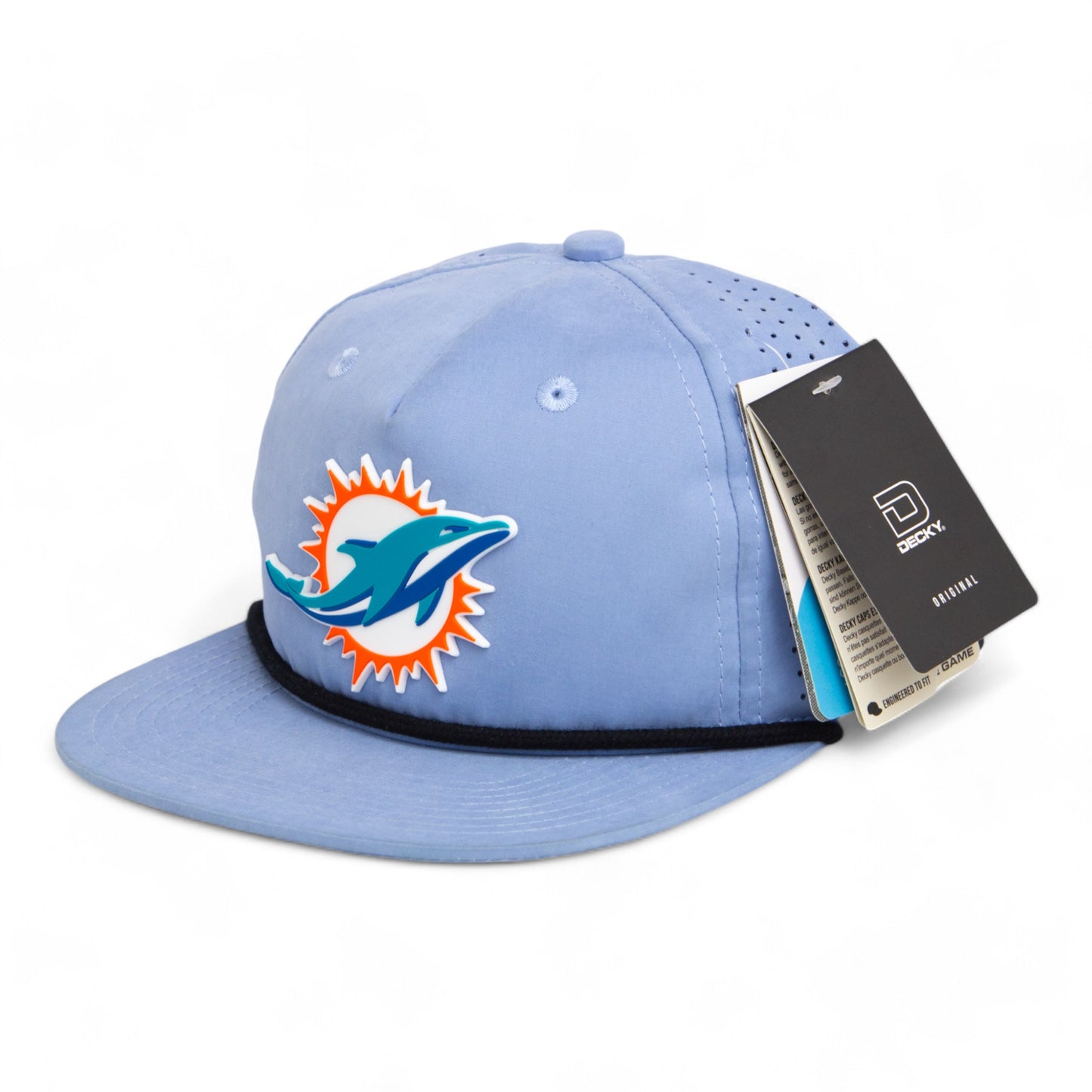 Miami Dolphins 3D Perforated Rope Hat- Sky/ Black