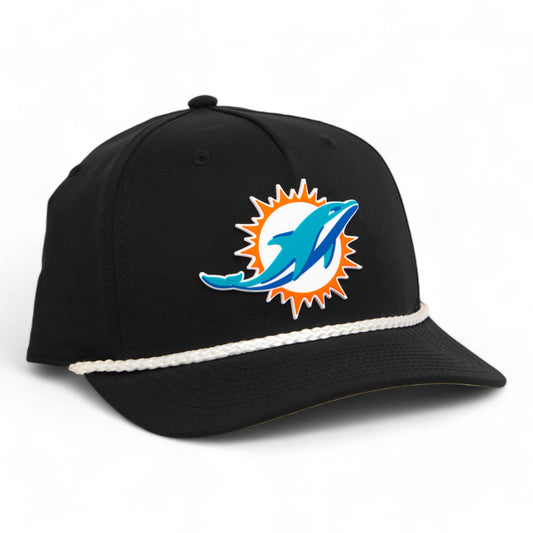 Miami Dolphins 3D Five Panel Classic Rope Hat- Black/ White