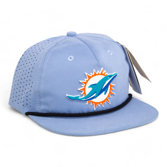 Miami Dolphins 3D Perforated Rope Hat- Sky/ Black