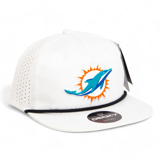 Miami Dolphins 3D Perforated Rope Hat- White/ Black