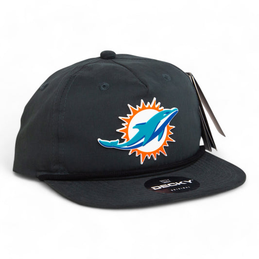 Miami Dolphins 3D Classic Rope Hat- Charcoal/ Black