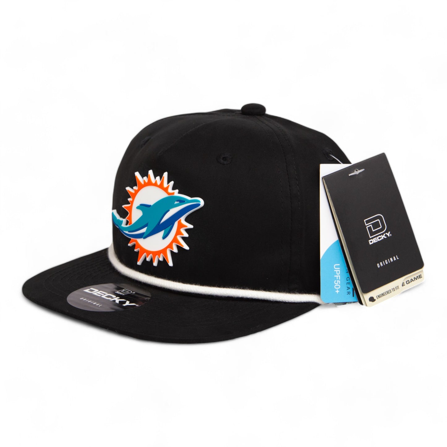 Miami Dolphins 3D Classic Rope Hat- Black/ White