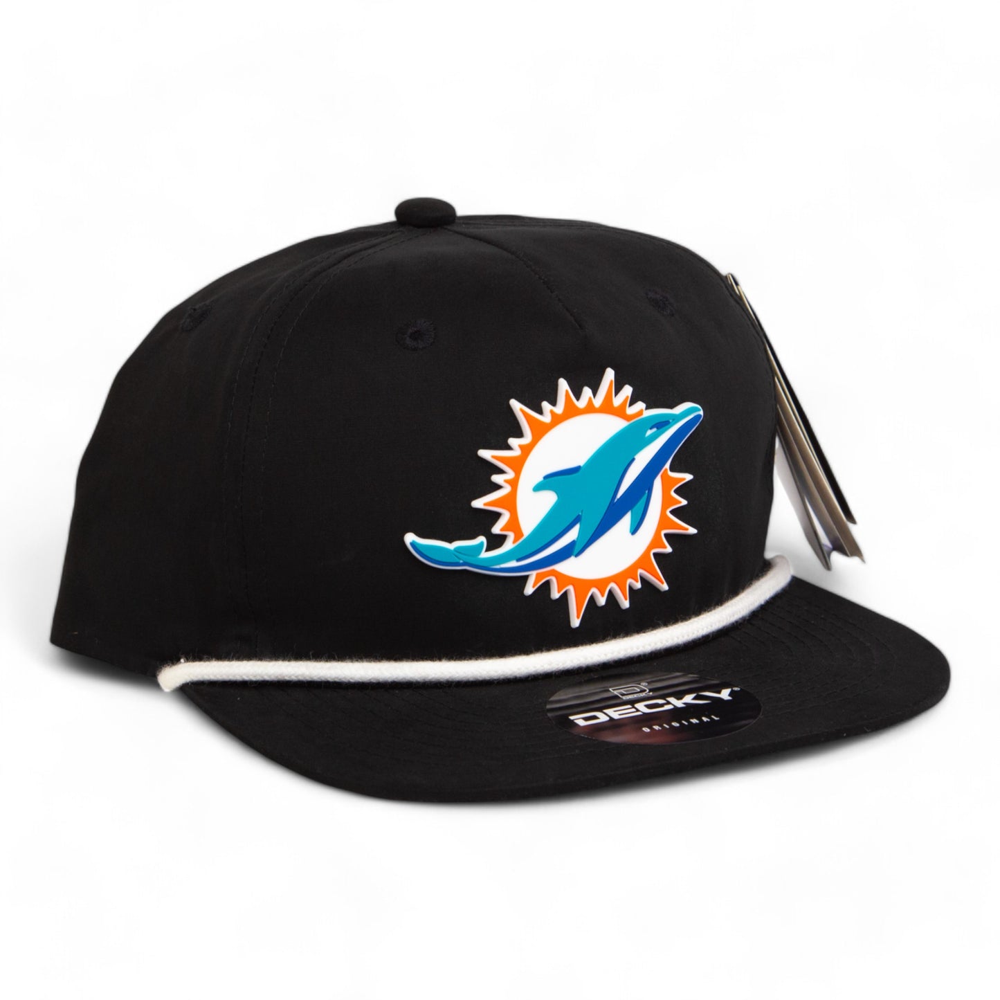 Miami Dolphins 3D Classic Rope Hat- Black/ White