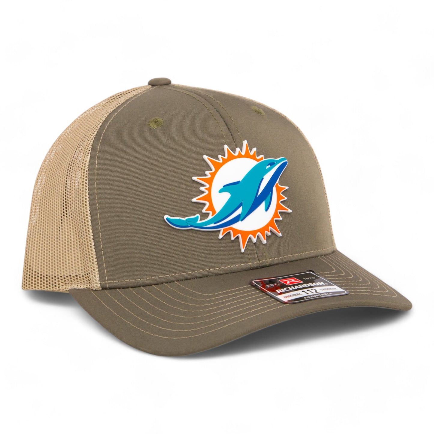 Miami Dolphins 3D Snapback Trucker Hat- Loden/ Tan