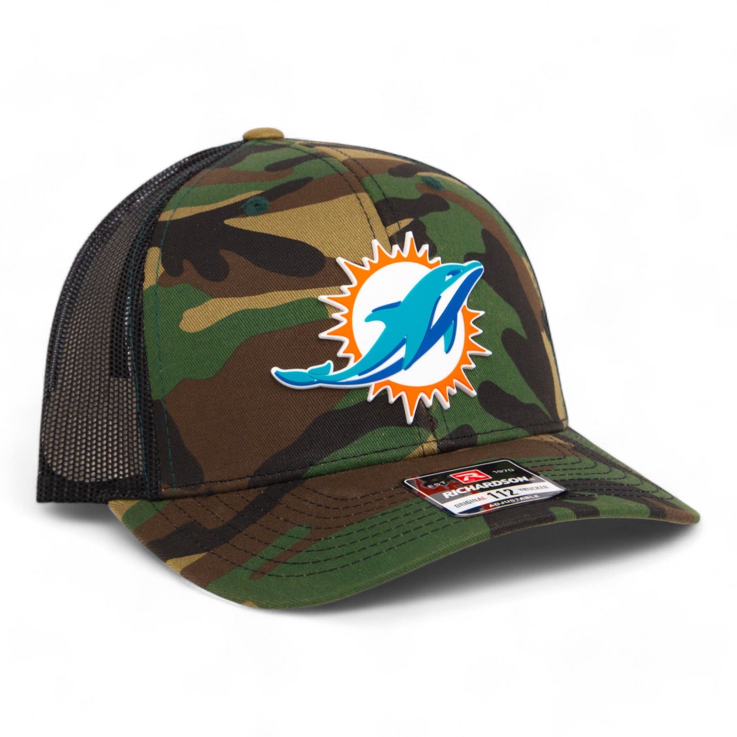 Miami Dolphins 3D Snapback Trucker Hat- Army Camo/ Black