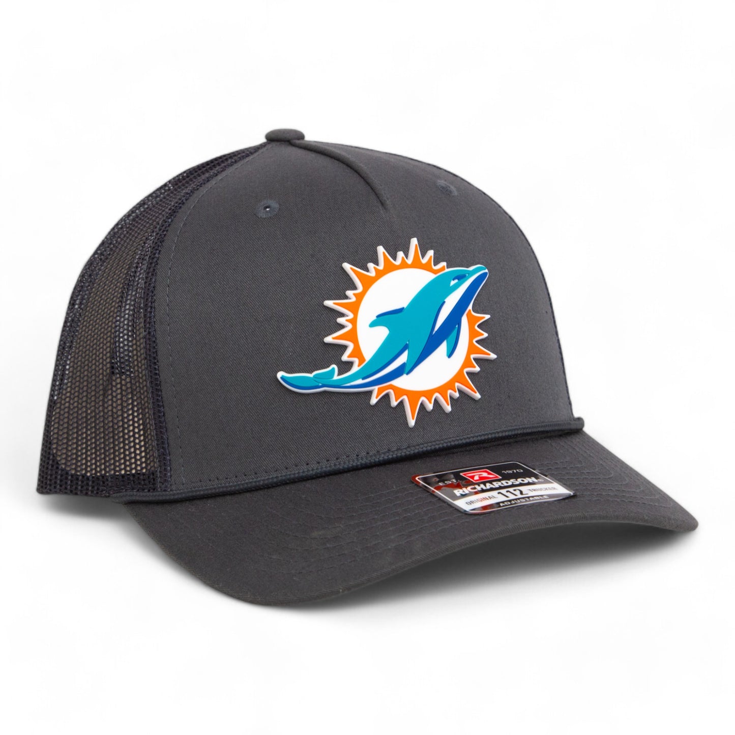 Miami Dolphins 3D Snapback Trucker Rope Hat- Charcoal