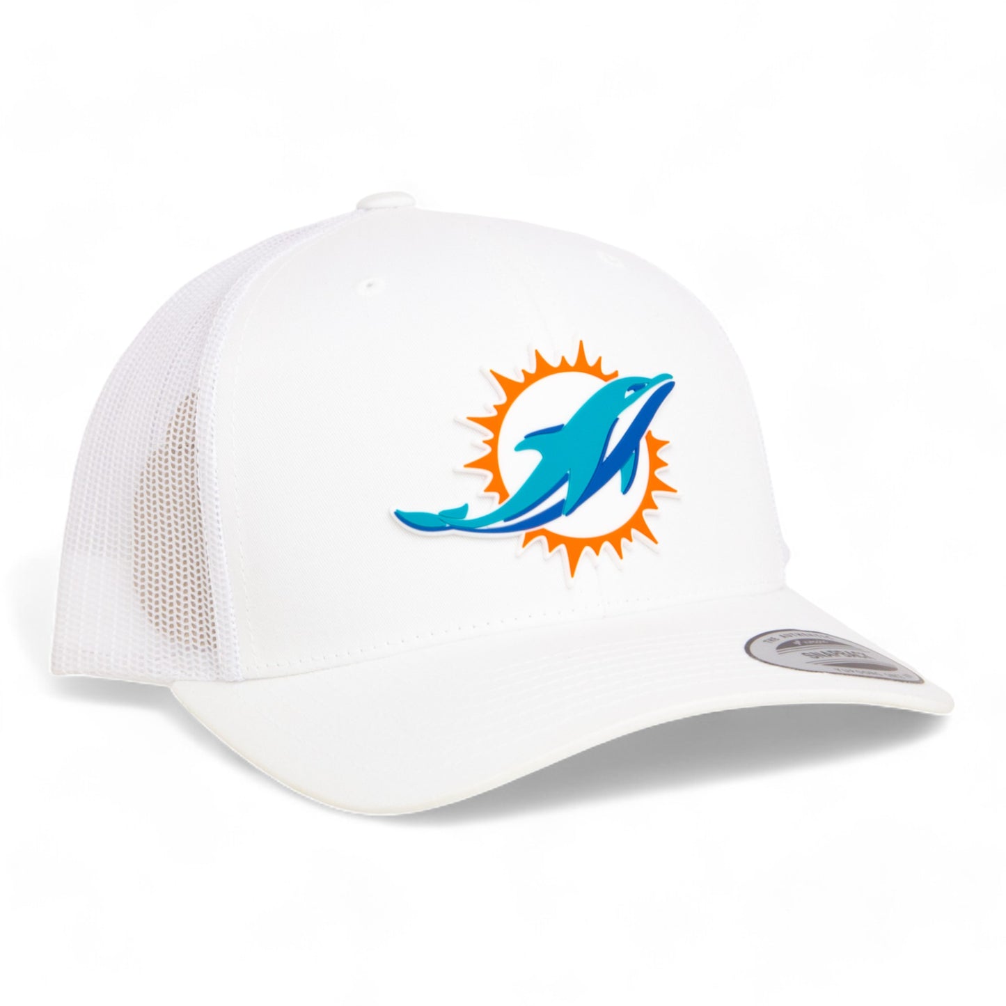 Miami Dolphins 3D YP Snapback Trucker Hat- White