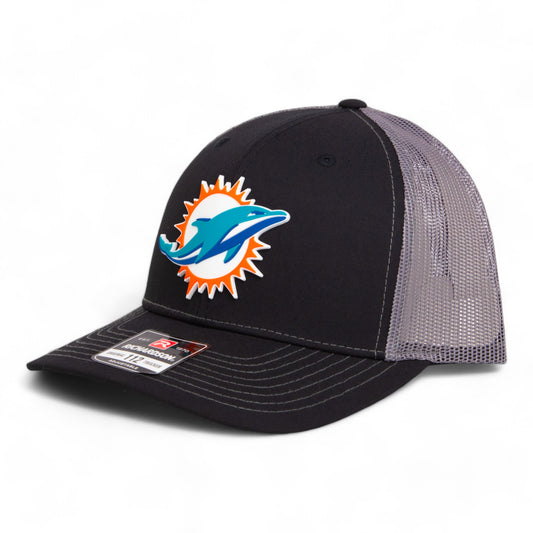 Miami Dolphins 3D Snapback Trucker Hat- Black/ Charcoal