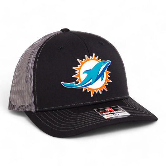 Miami Dolphins 3D Snapback Trucker Hat- Black/ Charcoal