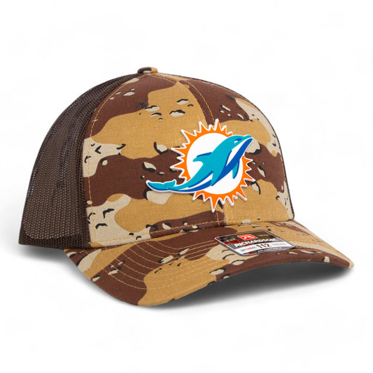 Miami Dolphins 3D Snapback Trucker Hat- Desert Camo/ Brown