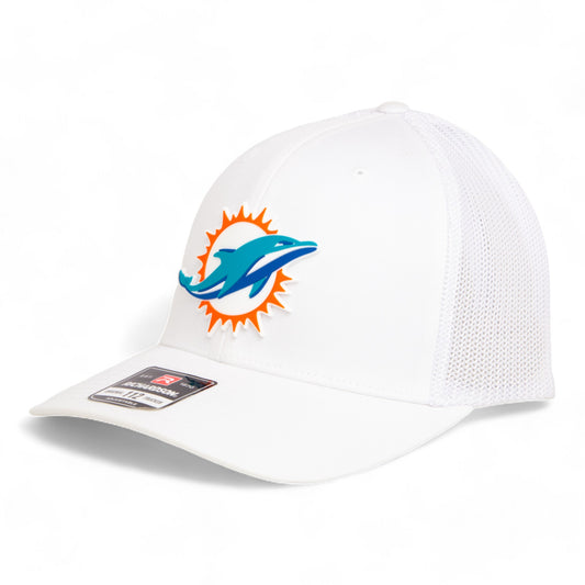 Miami Dolphins 3D Snapback Trucker Hat- White