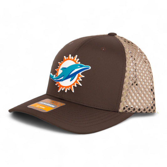 Miami Dolphins 3D Snapback Tilikum Trucker Hat- Brown/ Tan