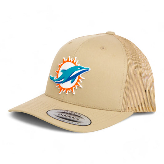 Miami Dolphins 3D YP Snapback Trucker Hat- Tan