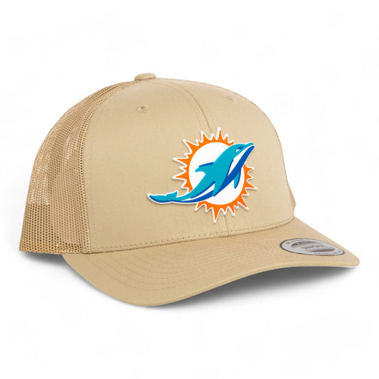 Miami Dolphins 3D YP Snapback Trucker Hat- Tan