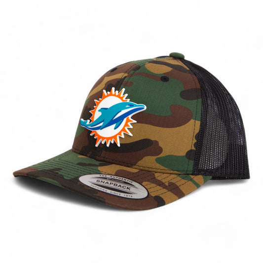 Miami Dolphins 3D YP Snapback Trucker Hat- Army Camo/ Black