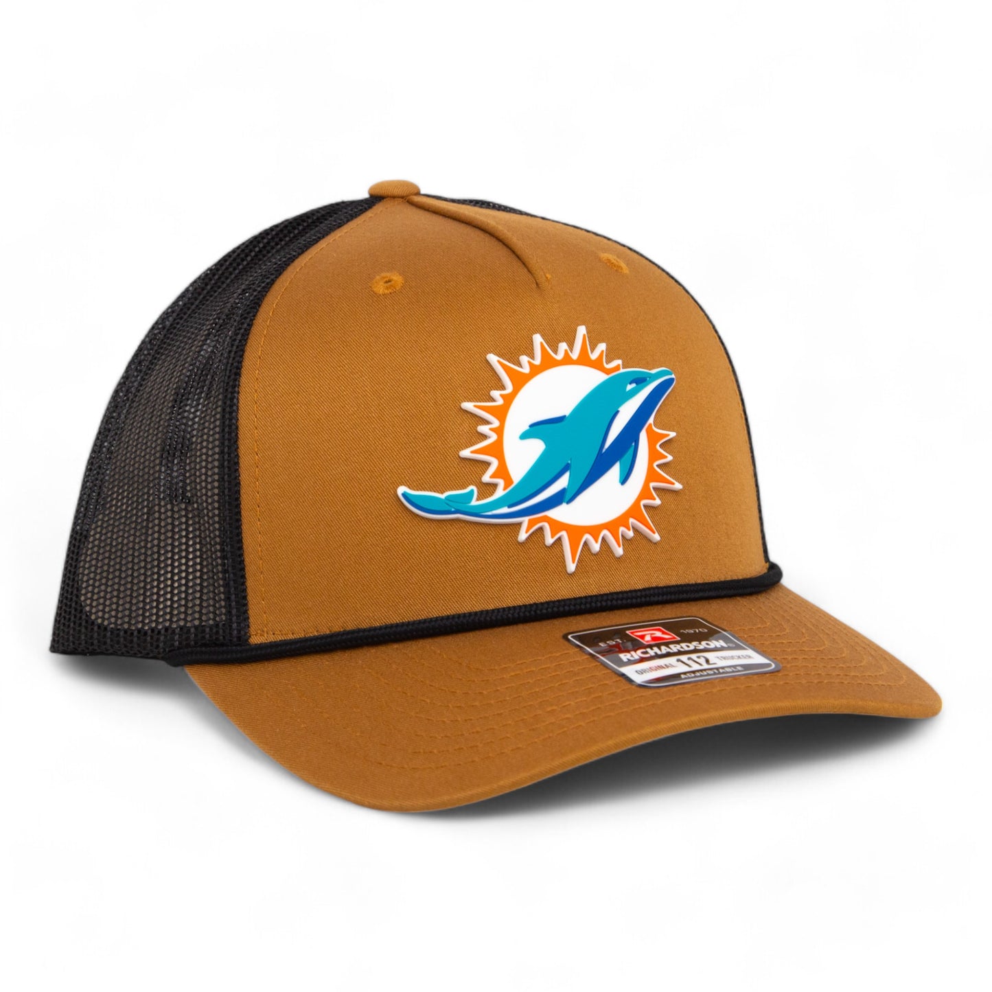 Miami Dolphins 3D Snapback Trucker Rope Hat- Caramel/ Black