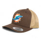 Miami Dolphins 3D YP Snapback Trucker Hat- Brown/ Tan