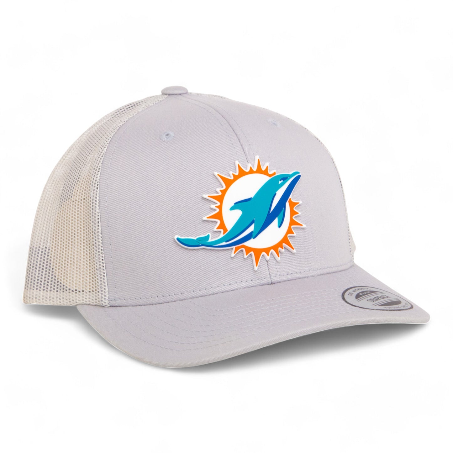 Miami Dolphins 3D YP Snapback Trucker Hat- Silver