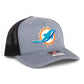 Miami Dolphins 3D Snapback Trucker Hat- Heather Grey/ Black