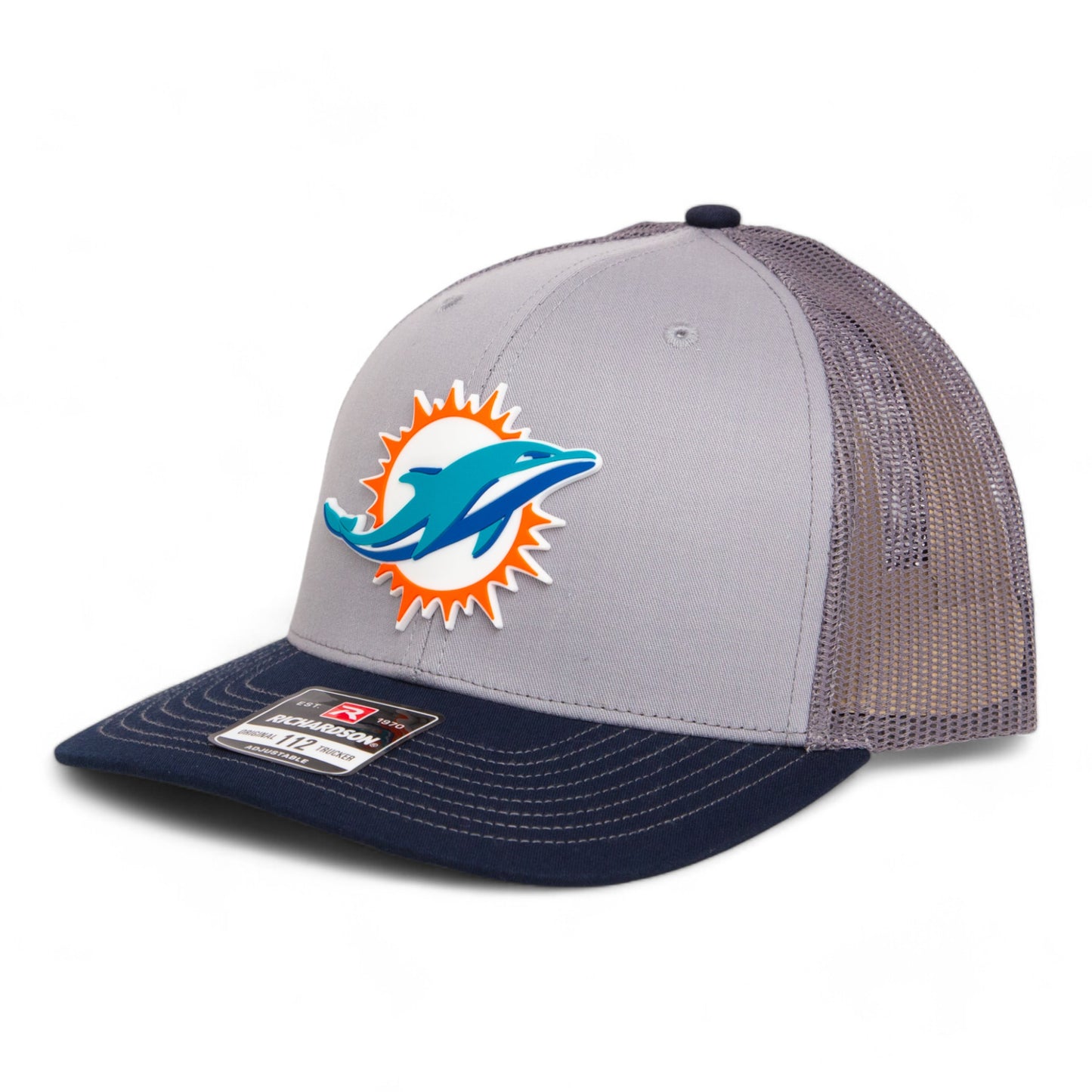 Miami Dolphins 3D Snapback Trucker Hat- Grey/ Charcoal/ Navy