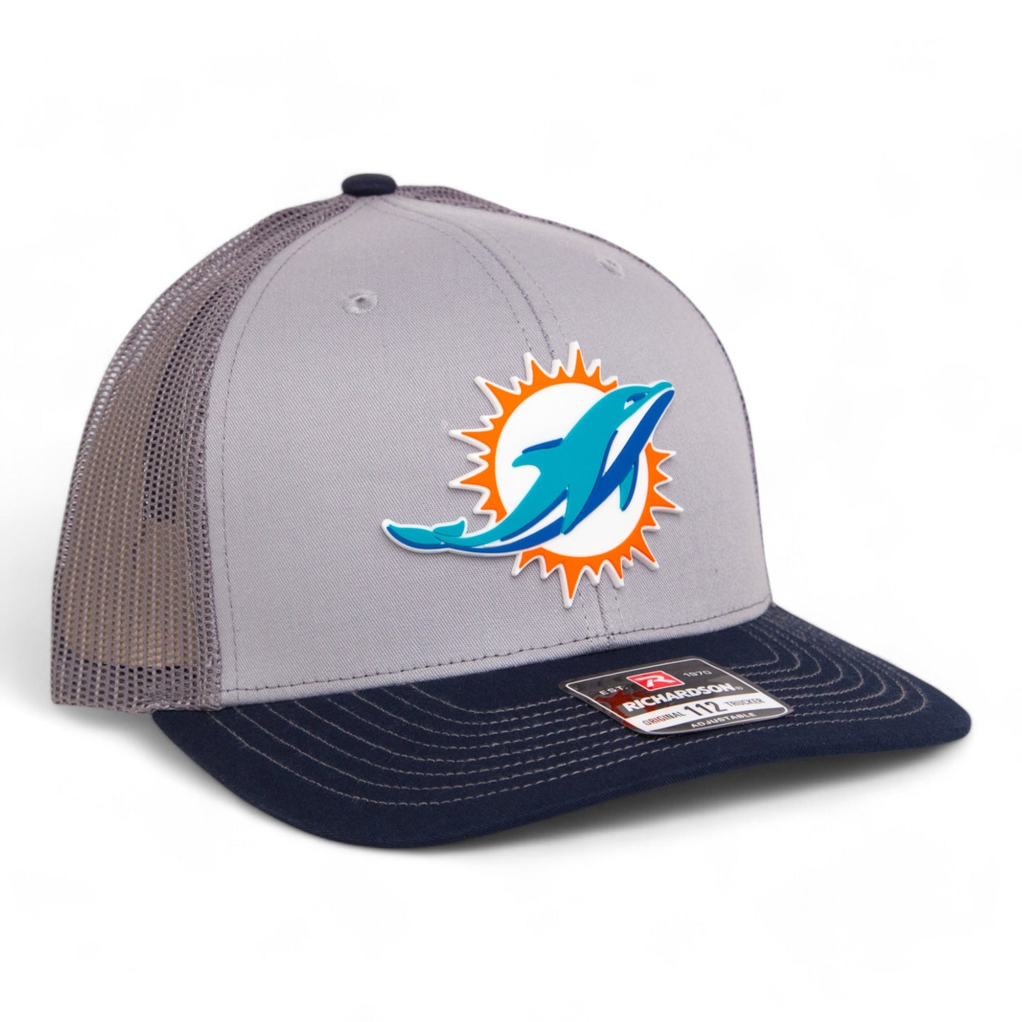 Miami Dolphins 3D Snapback Trucker Hat- Grey/ Charcoal/ Navy