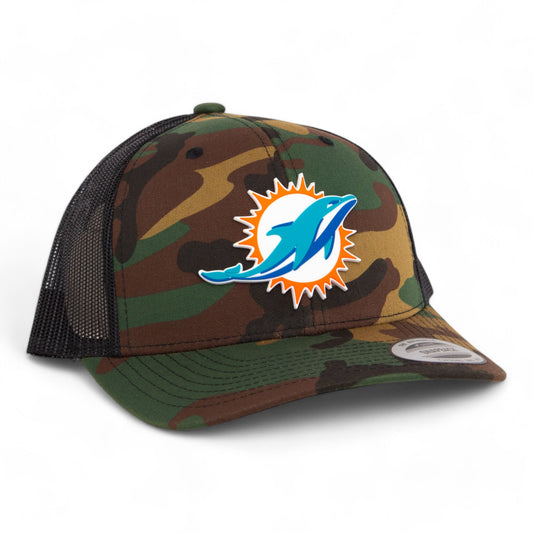 Miami Dolphins 3D YP Snapback Trucker Hat- Army Camo/ Black