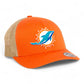 Miami Dolphins 3D YP Snapback Trucker Hat- Rustic Orange/ Khaki