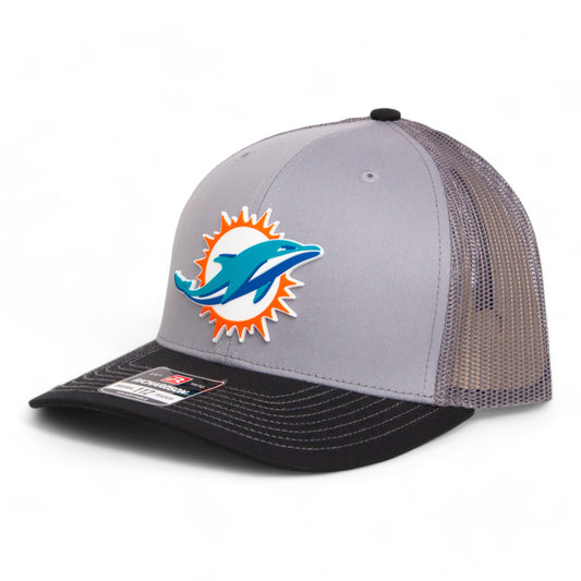 Miami Dolphins 3D Snapback Trucker Hat- Grey/ Charcoal/ Black