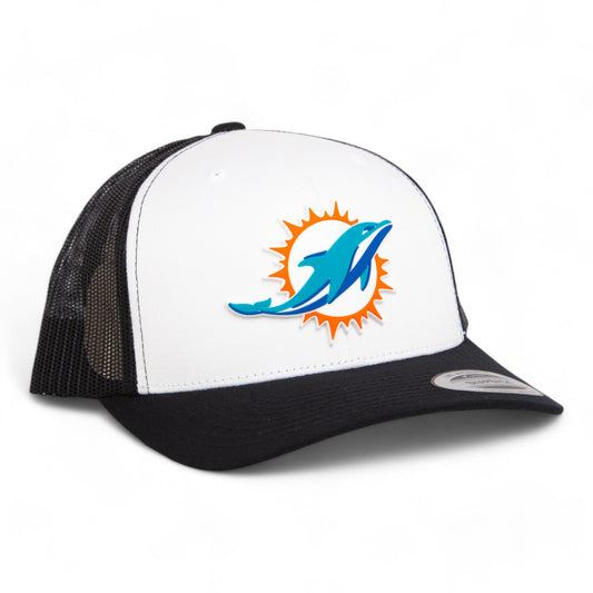 Miami Dolphins 3D YP Snapback Trucker Hat- White/ Black