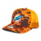 Miami Dolphins 3D Snapback Trucker Hat- Blaze Duck Camo/ Blaze