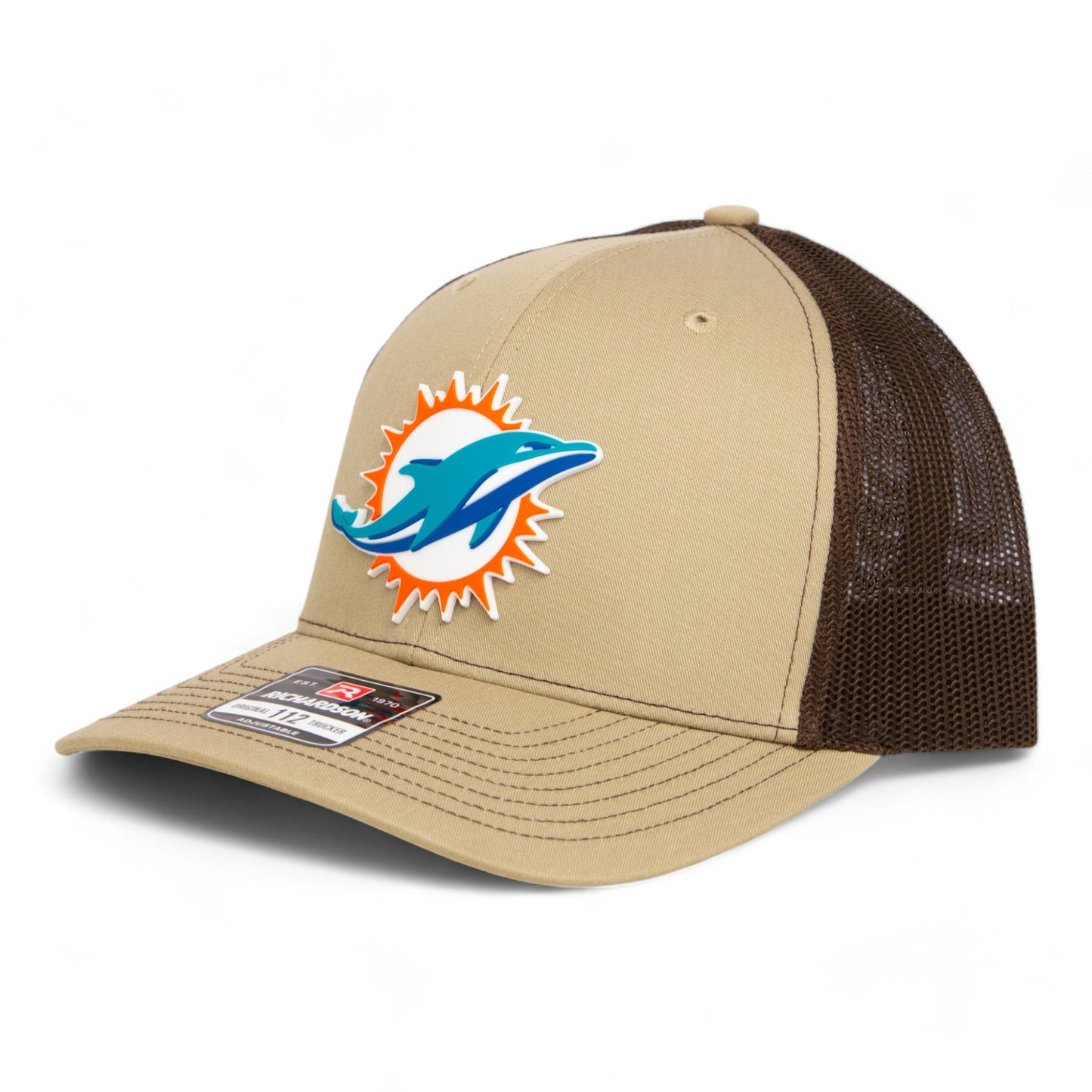 Miami Dolphins 3D Snapback Trucker Hat- Tan/ Coffee