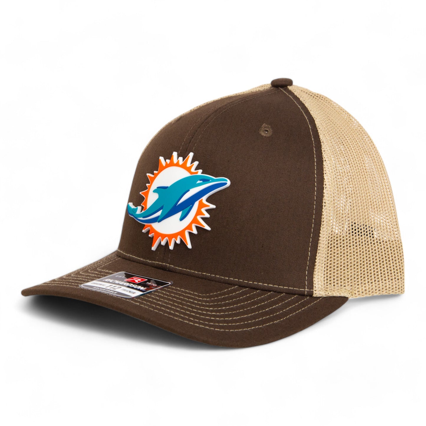 Miami Dolphins 3D Snapback Trucker Hat- Brown/ Tan