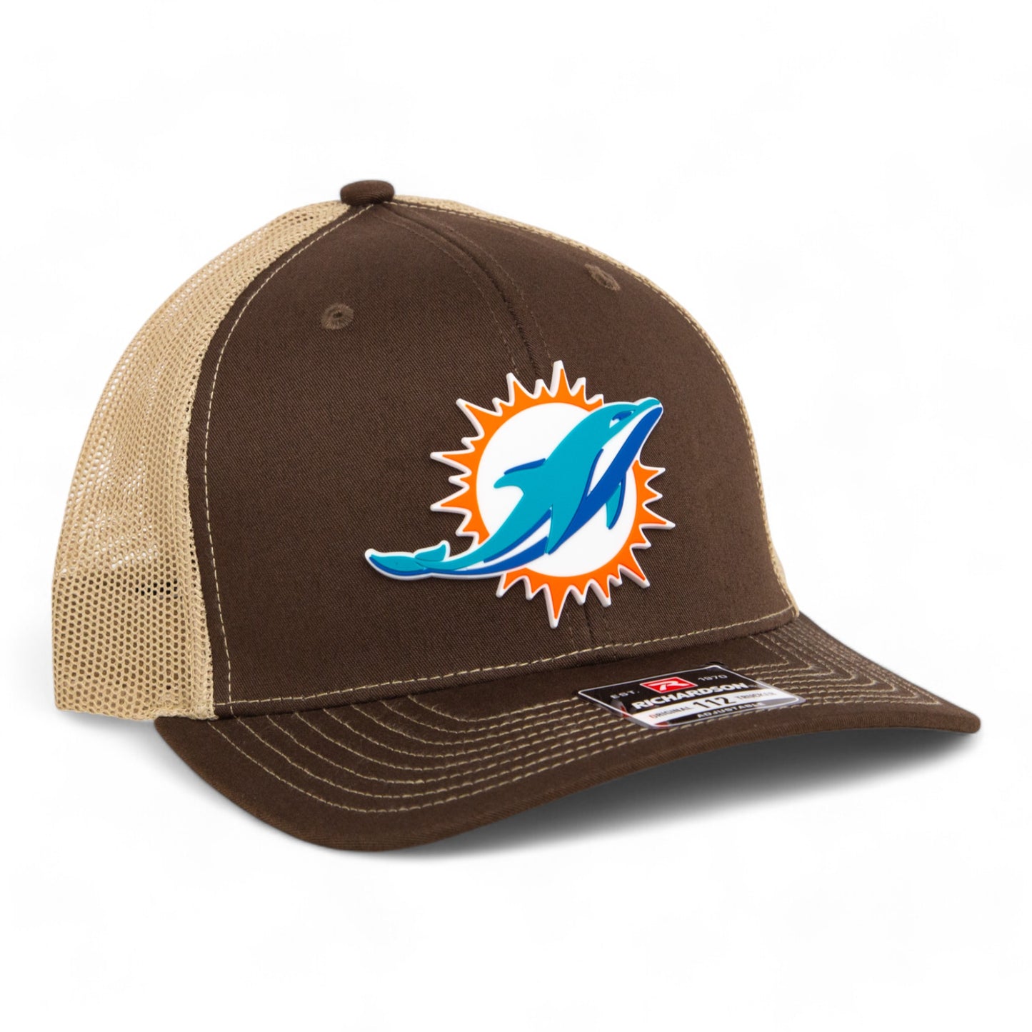 Miami Dolphins 3D Snapback Trucker Hat- Brown/ Tan