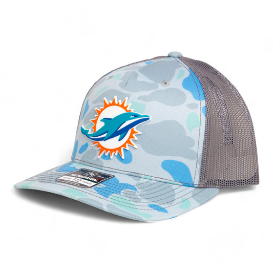 Miami Dolphins 3D Snapback Trucker Hat- Saltwater Duck Camo/ Charcoal