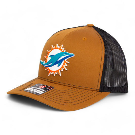 Miami Dolphins 3D Snapback Trucker Hat- Caramel/ Black