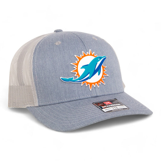 Miami Dolphins 3D Snapback Trucker Hat- Heather Grey/ Light Grey